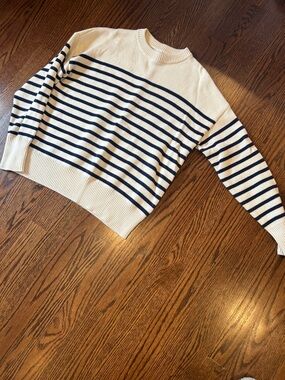 Minnow Breton Stripe Knit in Navy and Cream